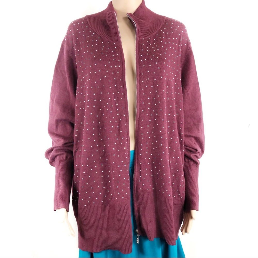 Questions Red 3X Cardigan - Picture 6 of 8